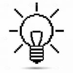 Abstract Lightbulb in Pixelated Sketch Style